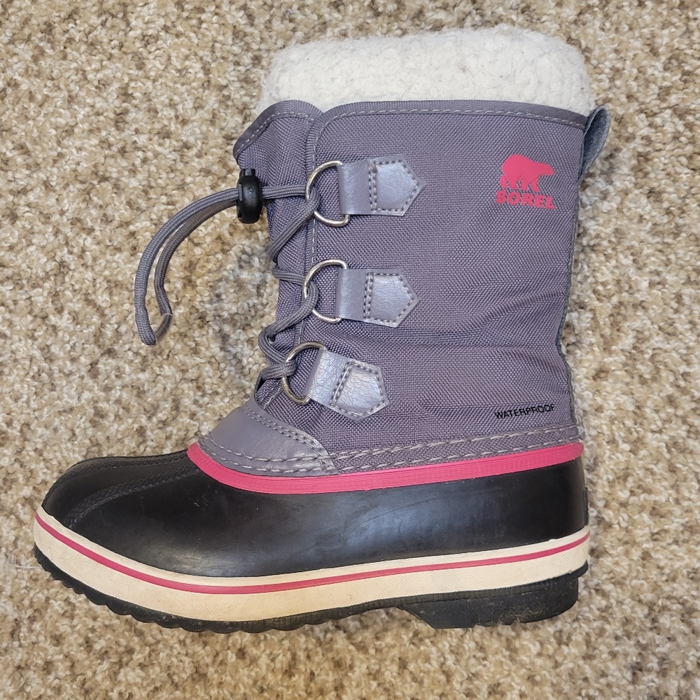 Sorel Yoot Pac Waterproof Snow Boot Faux Fur Lined Girls Size 1 - Picture 2 of 8